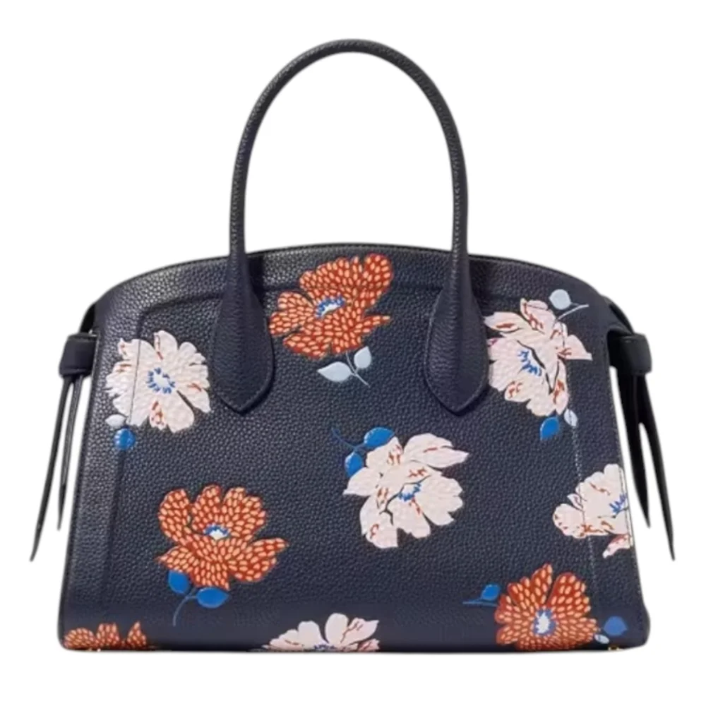 kate spade ♠️ Knott Dotty Floral Embossed Medium Zip-top Satchel bag purse Paris